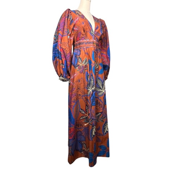 FARM Rio Orange and Blue Maxi Dress - Picture 7 of 12